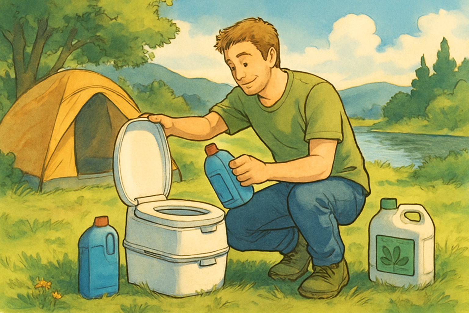 Verschiedene Sanitärflüssigkeiten für Campingtoiletten im Vergleich – chemische und biologische Zusätze